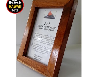 Handmade Koa Wood Frame: 5x7 Photo Display, Hawaiian Decor