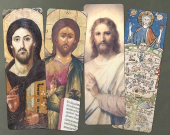 Jesus Christ Bookmark Set – Christian Art, Iconic Portraits