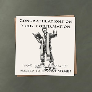 Carte de confirmation amusante – Félicitations pour votre confirmation, la chance d'être géniale, carte de voeux le jour de la confirmation, carte sainte pasteur cool