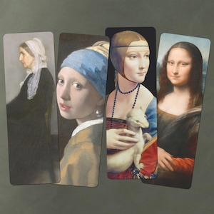 Famous Female Portrait Bookmarks – Art History Gift – Vintage Art Bookmarks – Iconic Women in Art – Classic Masterpiece Bookmark Set