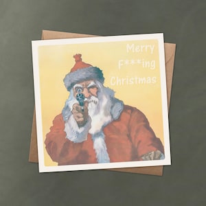 Vrolijke kerstkaart – vintage grappige kerst- of antikerstgroet, tekst kan worden gepersonaliseerd voor unieke kersthumor