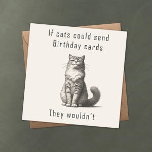 Grappige verjaardagskaart kat | Wenskaart kattenliefhebber | Aanpasbare tekst | Cadeau kattenhumor | Gepersonaliseerde verjaardagskaart voor kattenfans
