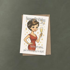 Gelukkige verjaardagskaart 4 x 6 (10 x 15 cm), retro jaren 50/60 popstijl - aangepaste naam - inclusief ontwerp, kies de look die het beste bij de ontvanger past