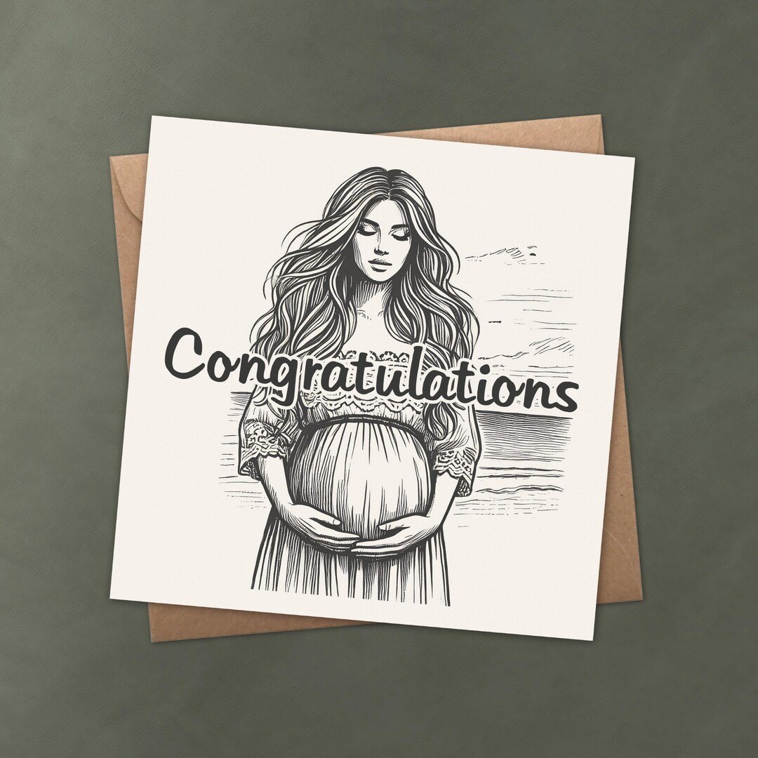 Congratulations Pregnancy Card | Elegant Maternity Greeting | Baby ...