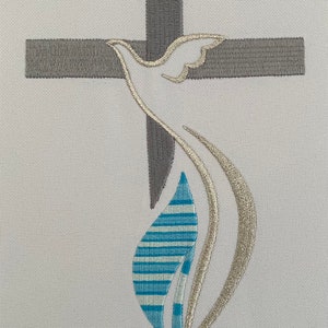 Kreuz und Taubenstola blau