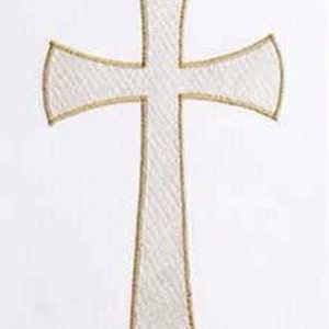 4 colours- Plain gold cross design stole available on white, red, green and purple