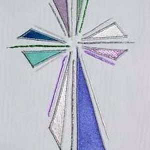 5 colours abstract cros II design stole available on white, green, red, purple and black