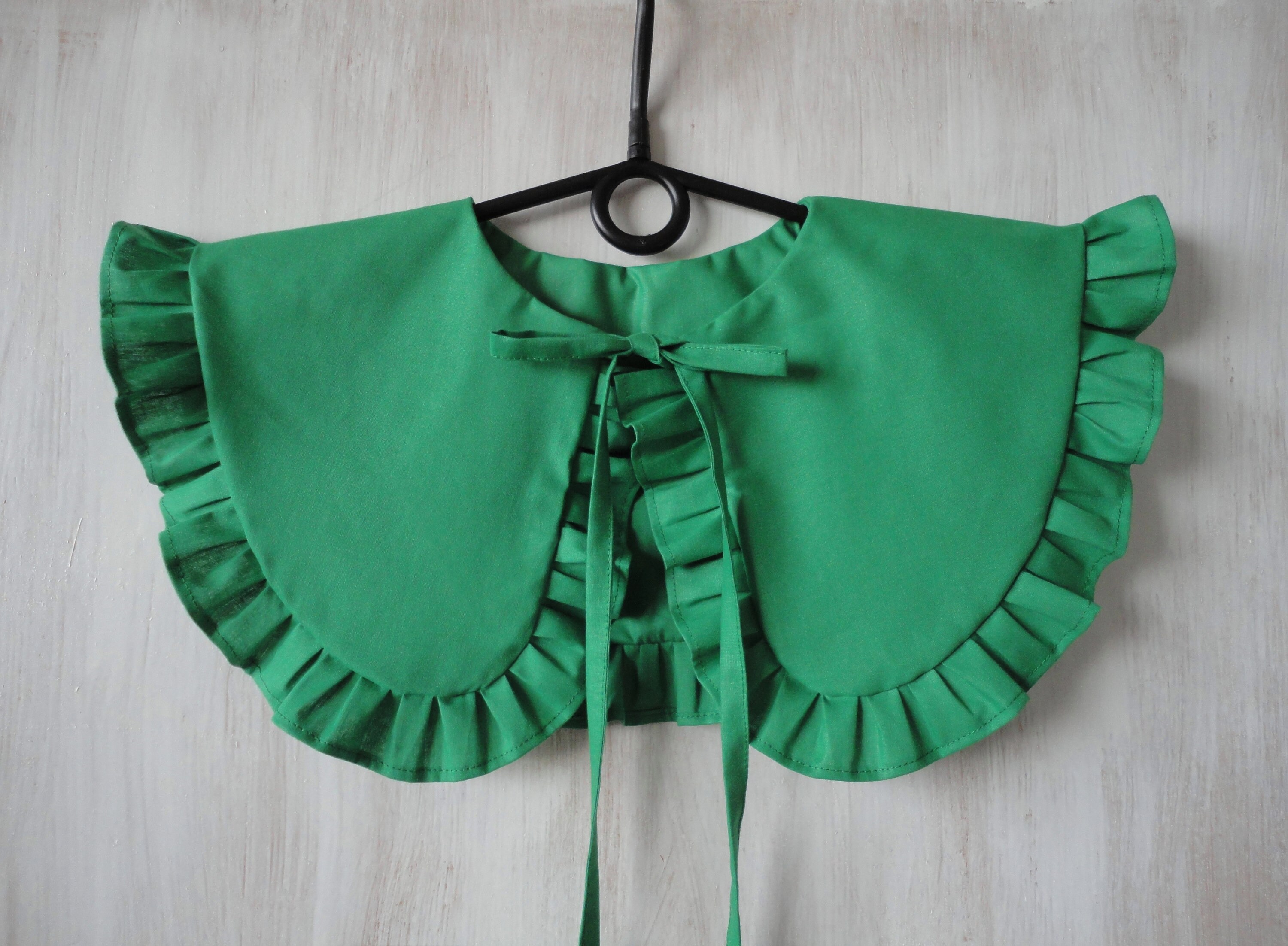 Green Emerald Detachable Collar Oversized Collar Frill Etsy