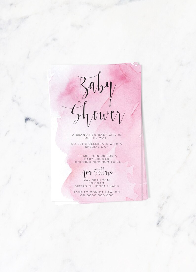 Baby Shower Invitation Girl Printable - Etsy