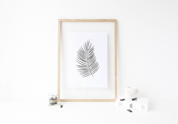 Palm Leaf Drawing Print Etsy