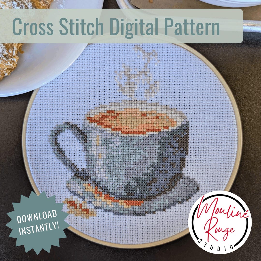 Coffee Cross Stitch Pattern for Advanced Beginners, Instant Digital ...