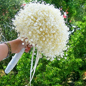 Bouquet de mariée, bouquet de mariage, bouquet de perles ivoire, bouquet de perles personnalisé, bouquet de mariée, BOUQUET DE BROCHE et vidéo avec ce bouquet image 2