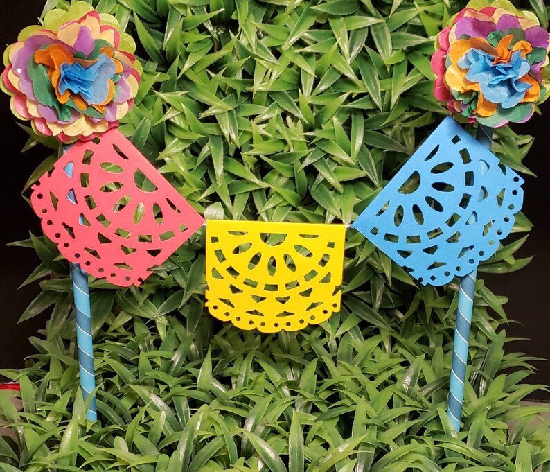Fiesta Papel Picado Cake Topper Banner