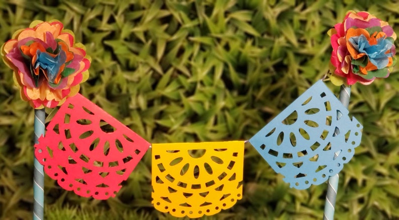 Fiesta Papel Picado Cake Topper Banner