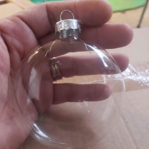 Black Friday Sale 6 Pieces x DIY Paintable/GLASS Christmas Decoration Ball Bauble, 3.15 Inch (80mm) Transparent Glass Disc Ornament