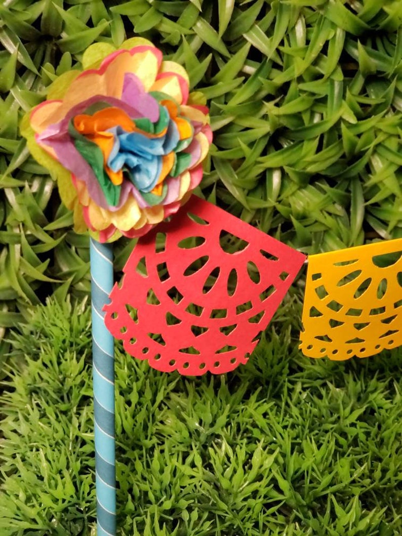 Fiesta Papel Picado Cake Topper Banner