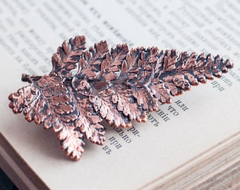 multi row necklace copper electroforming leaf red corals choker fairy jewelry Electroformed real fern leaves necklace witchy necklace
