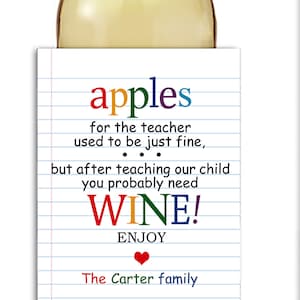 Depois de ensinar nosso filho (meu filho), você provavelmente precisará de VINHO / Presente de fim de ano para o professor / Rótulo para garrafa de vinho / Tenha um ótimo verão