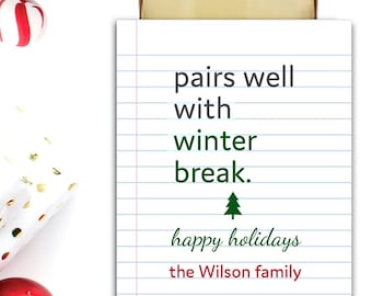 10 Wine Labels for Teacher Gifts / Teacher Christmas Gift / Personalized