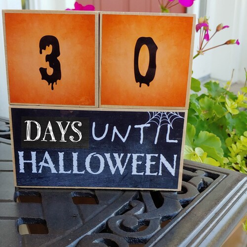 Halloween Countdown Blocks/decor/halloween Decorhalloween - Etsy