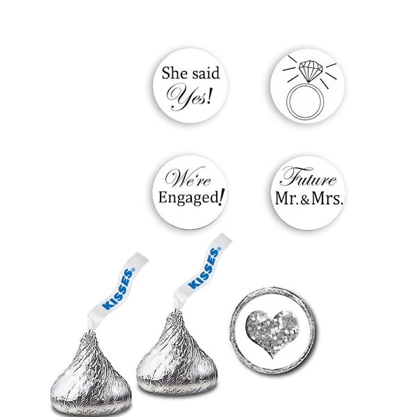 Hershey Kiss Stickers for Engagement Party / She Said Yes!