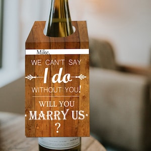 Fragen Sie Officiant / Wir können nicht sagen, dass ich ohne Sie tun! Willst du uns heiraten? / bedruckbarer FLASCHENANHÄNGER