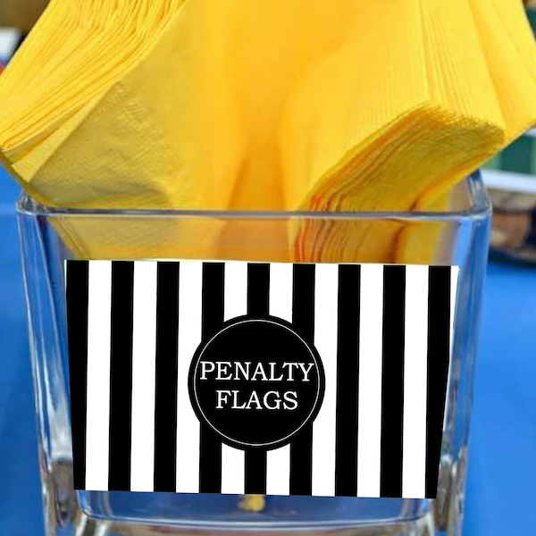 Printable "Penalty Flag" Yellow Napkin Sign / Football Party Decorations / Lacrosse Party