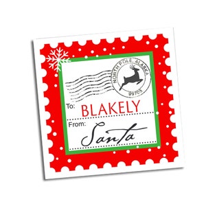 From Santa Christmas Gift Label / From Santa Christmas Stickers / Personalized with Child's Name