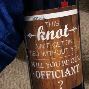 Veux-tu nous épouser ? Demander à la célébrante / Cadeau de cérémonie / Etiquette de bouteille de vin