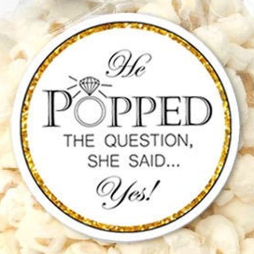 He Popped the Question Gift Tag Engagement Party Favor Tag - Etsy