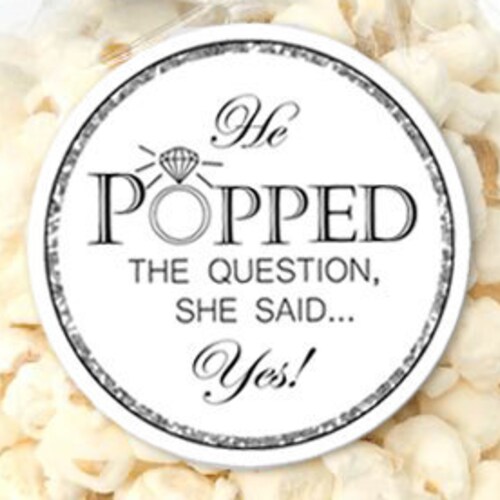 Editable PDF He Popped the Question Engagement Party Favor | Etsy