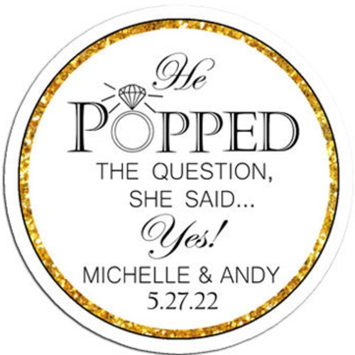 He Popped the Question Gift Tag Engagement Party Favor Tag - Etsy