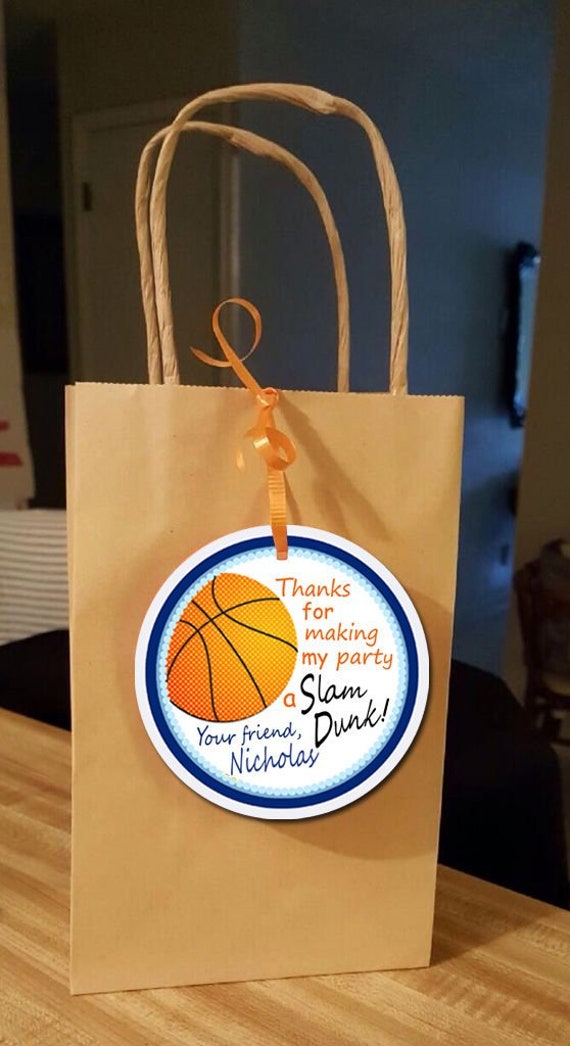 Basketball Party Favor Tags / Personalized Labels for Favors / Etsy