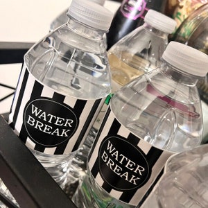 Printable Referee Water Bottle Label / Digital File / WATER BREAK / Sports Theme Party ...