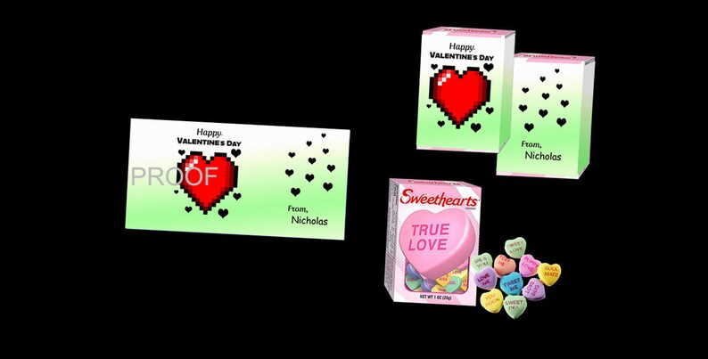Video Game Valentine / Happy Valentine's Day / Label for | Etsy