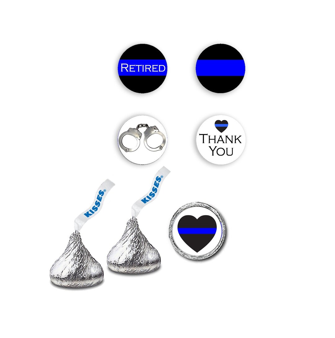 Printable Hershey Kiss Stickers for RETIREMENT PARTY / Police Thin Blue ...