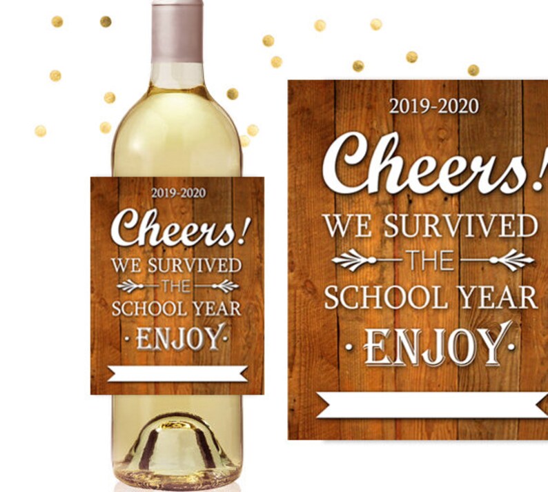 teacher gift 2020 2021 printable wine label etsy
