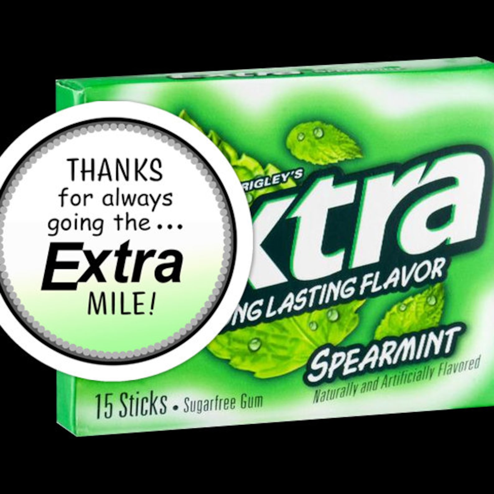 Extra Gum Printable / Thanks for always going the EXTRA mile | Etsy