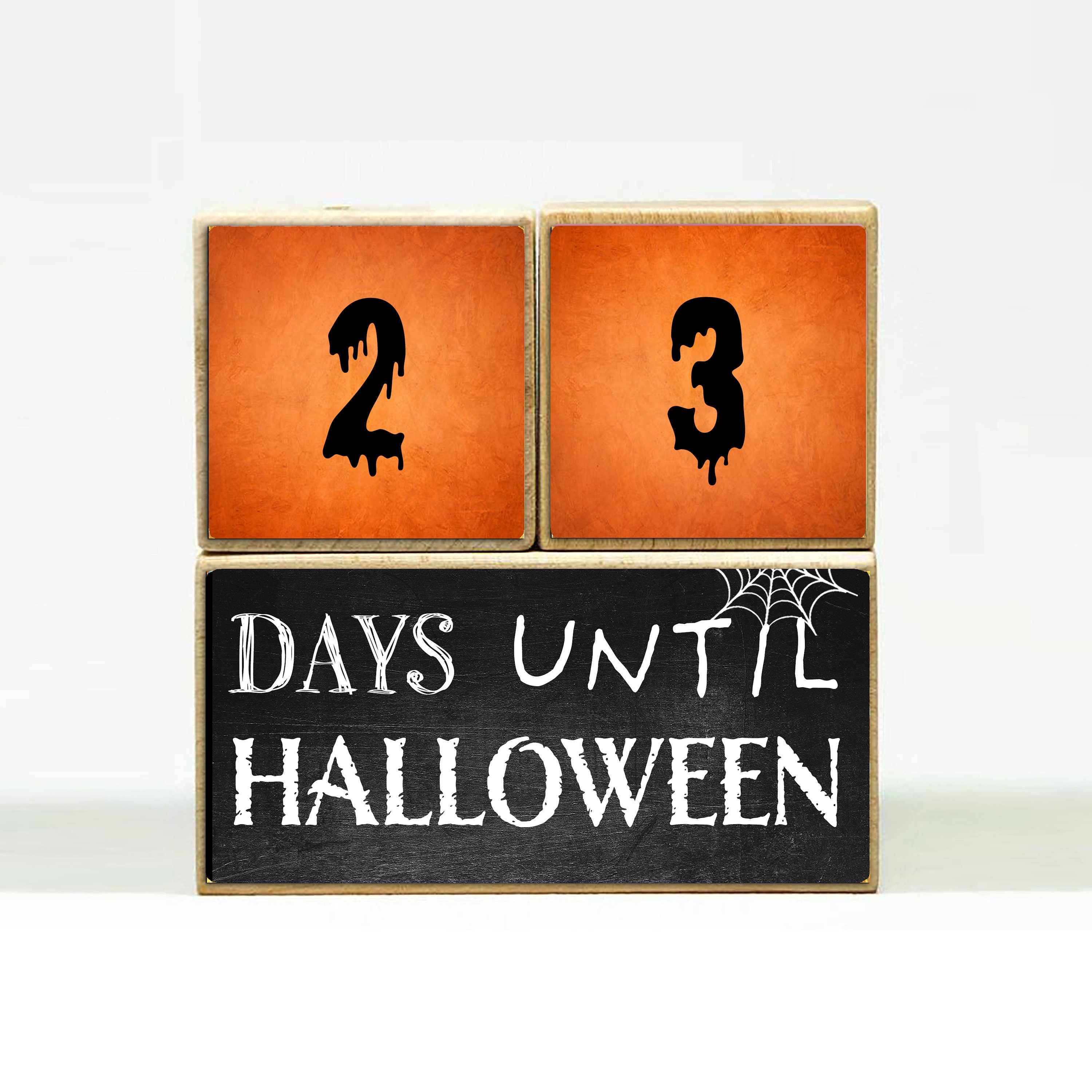 Halloween Countdown WOODEN BLOCKS  Etsy