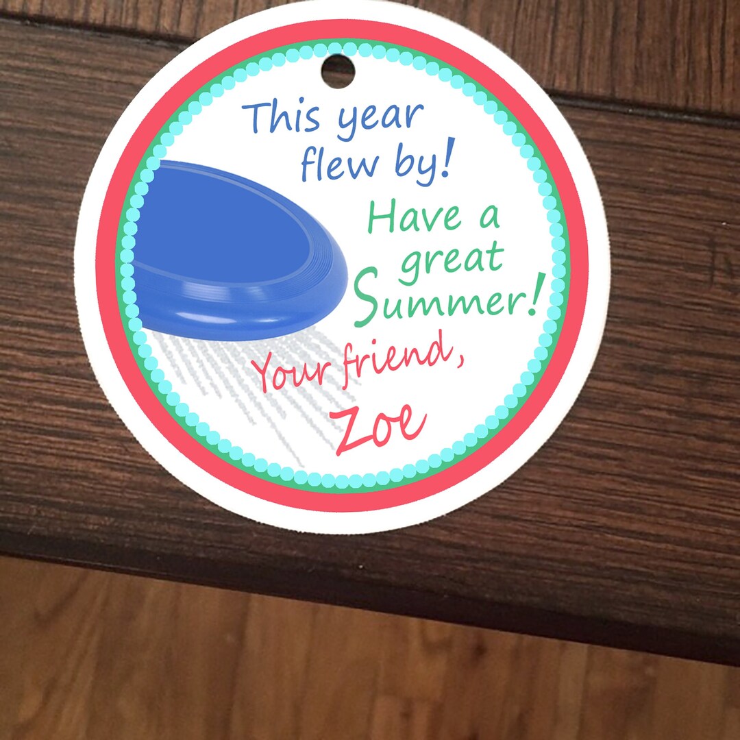 End of Year Student Gift / Frisbee Gift Tag / Frisbee Sticker - Etsy