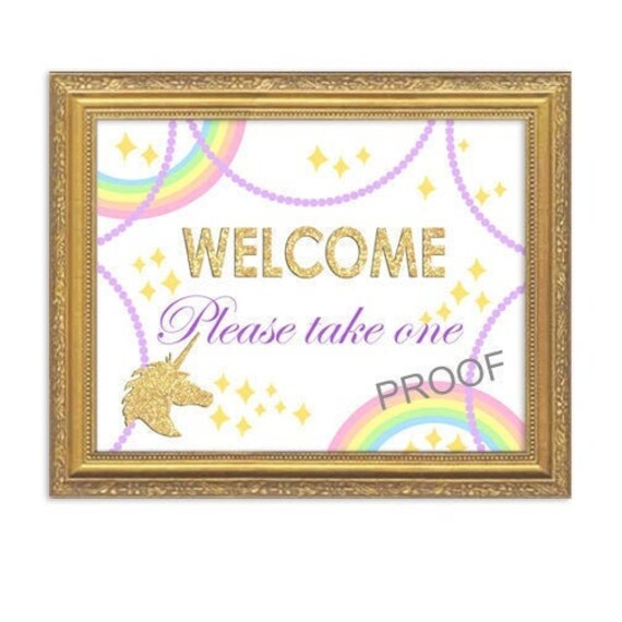 Printable Unicorn Party Welcome Sign - Etsy
