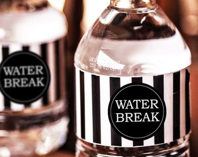 Printable Referee Water Bottle Label / Digital File / WATER BREAK / Sports Theme Party ...