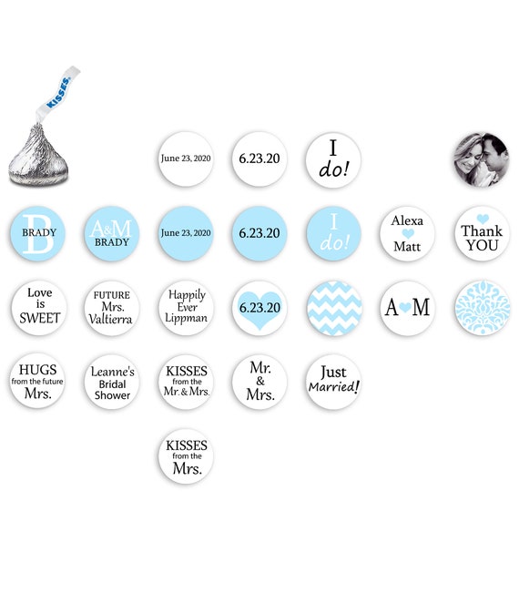 Hershey Kiss Sticker Wedding Stickers Bridal Shower Custom Engagement Party Favors Personalized