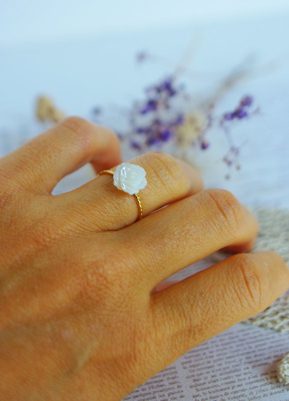Bague Argent Floral Sculptée Vintage - Taille 58 - Occasion - Cadeau