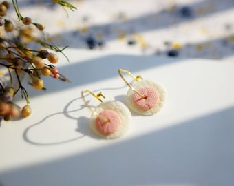 romantic wedding gold porcelain earrings