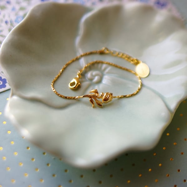 Bracelet tulip brass golden jewelry boho chic