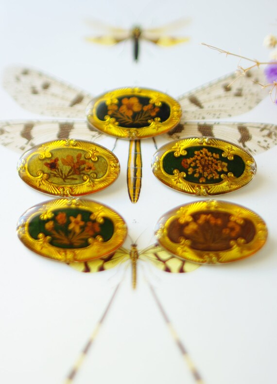 Cadre Photo Chevalet Vintage Avec Fleurs Séchées Sous Verre - Déco Rétro