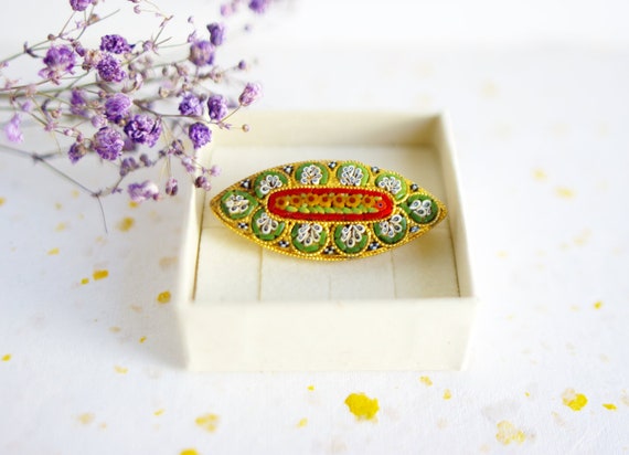 Broche Art Déco Florale – Argenté, Strass Baguette Blanc, Style Vintage, Neuve Sans Emballage