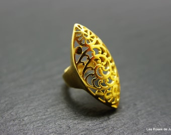 Gold Adjustable ring, ring, gold, graphic