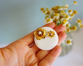 broche porcelaine fleurs bijoux nature